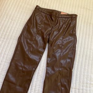 Miss Lola Brown Faux Leather Pants Never Worn